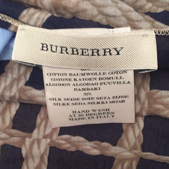 Burberry Nautical Design Cotton Silk Blue Scarf - Picture 4 of 5